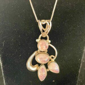 vintage 925 silver and moon stone necklace